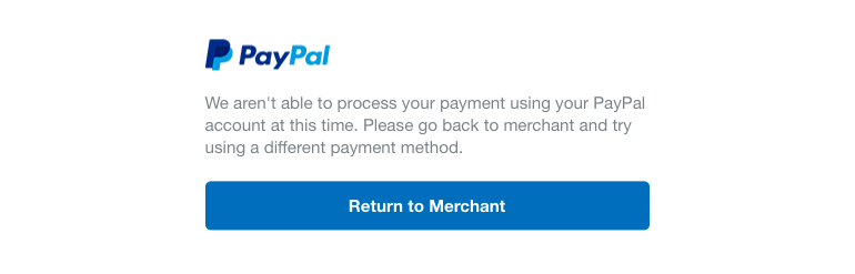 PayPal – Unable to process payment message (Inc Error 13113 ...